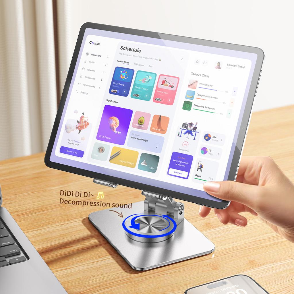 L11 Portable Foldable Desktop Phone Stand Aluminum Alloy Rotating Tablet Holder