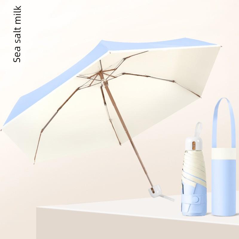 New Style Ins-Style Fresh and Simple Double-Sided Dual-Color Umbrella for Both Sunny and Rainy Weather, Uv Protection, Portable, Promotional Gift