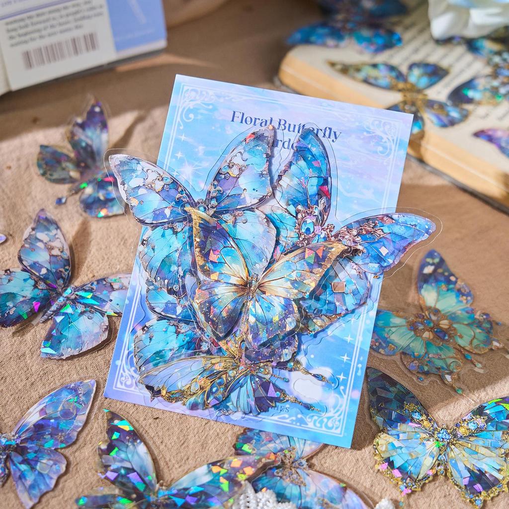 Early Mo Butterfly Bronzing Sticker Pack Dreamland Redemption Series High-value Butterfly Ins Hand Account Diy Decorative Stickers