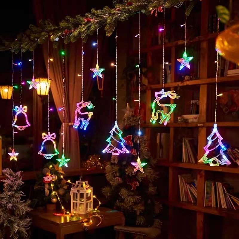 LED Hanging Curtain Lights Star Moon Bulb Wish Balls For Bedroom Window Party Table Decor For Teens Couples Christmas New Year