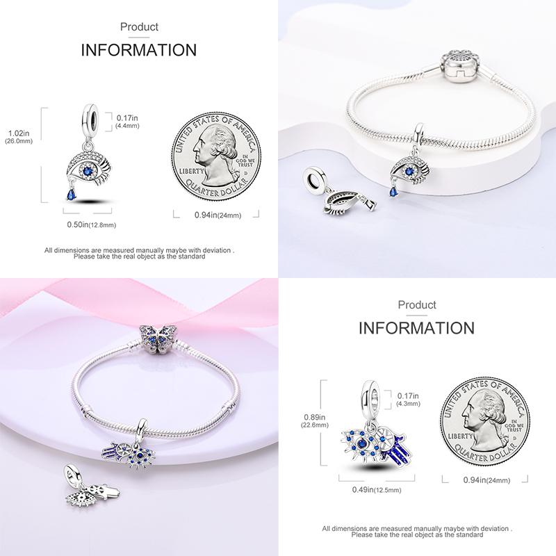 Newcopper Sparkling Zircon Devil'S Eye Horus' Eye Best Wishes Lucky Charms Beads Fit Pan Original Bracelets Diy Jewelry