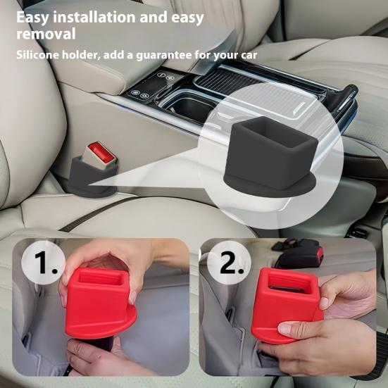 2Pcs Car Seat Belt Buckles Holder Universal Silicone Easy Access Vehicle Seatbelt Booster Automotive Safety Belt Fixer Accessories