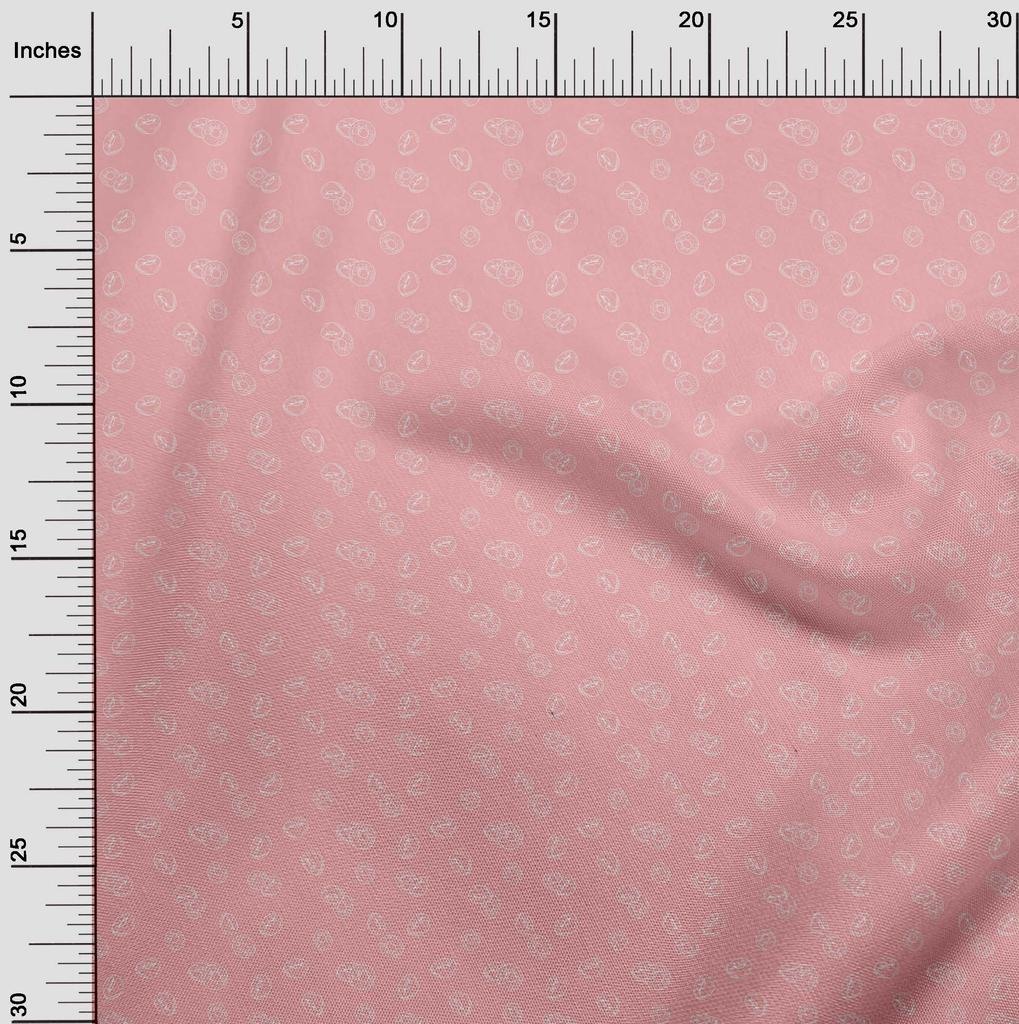 oneOone Cotton Flex Light Pink Fabric Donuts Diy Clothing Quilting Fabric Print Fabric By Yard 40 Inch