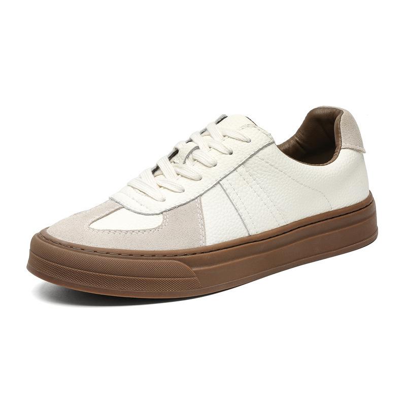 

Dexun shoes men s genuine leather 2025 spring and autumn new little white shoes men s rubber sole matte leather single shoes men s retro board sh 44