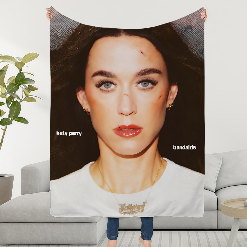 Blanket P-PerryS-ES Throw Super Cosy K-KatyS-ES Plush Living Room Sofa Album Couch Childish Bandaids Singer Birthday Gifts