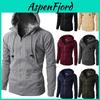 Trendy Men's Hooded Overcoat With Full-zip And Fitted Design For Autumn And Winter
