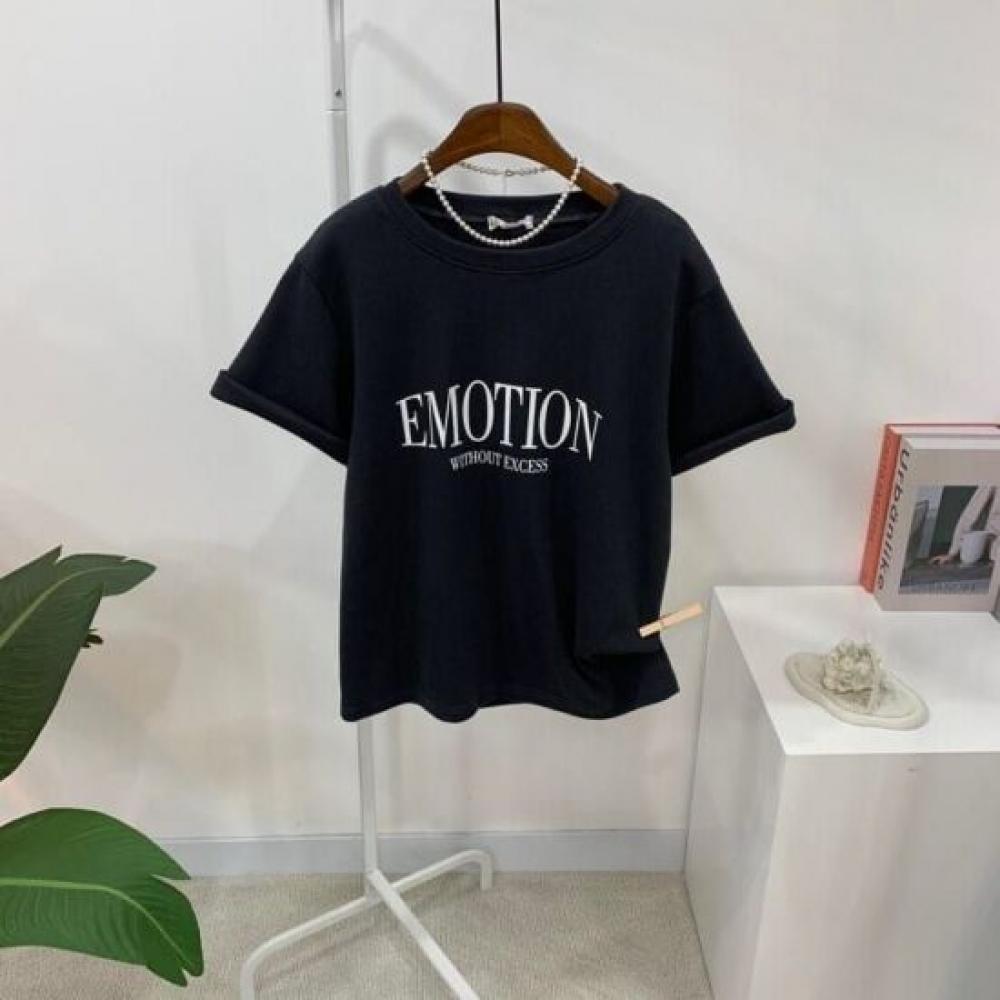 C S In The Room EmoTion leTTerIng baSiC T ShirT 3Color