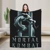Mortal Kombat 2 Duotone Fighters Blanket Cover Velvet Lightweight Throw Blanket for Outdoor Travel Bedspread
