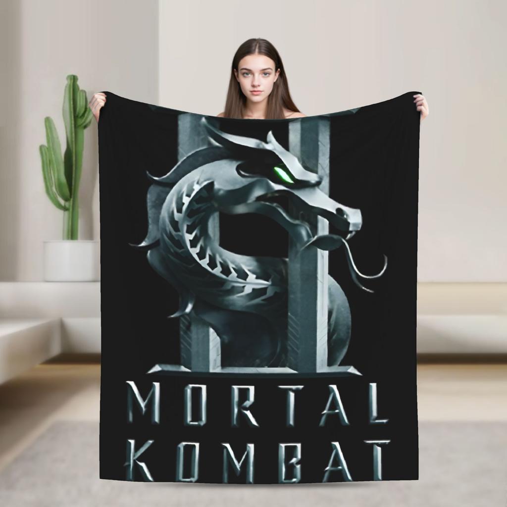 Mortal Kombat 2 Duotone Fighters Blanket Cover Velvet Lightweight Throw Blanket for Outdoor Travel Bedspread