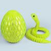 3D Printed Snake Egg Figurine Movable Joints Snake Figure Desk Fidget Toy Egg with Articulated Snake Inside Decoration Ornament