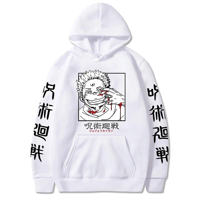Jujutsu Kaisen Graphic Printing Sweatshirts Autumn Winter Fleece Streetwear