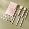 Macaron Color 8-piece Mini Makeup Brush Set with Portable Bag: Powder, Blush, and Eyelash Comb Brushes Included