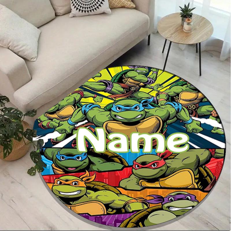 Custom Name Personalized Gamer Print Round Rug, Versatile Home Decor Carpet, for Playroom, Apartment, Balcony, Entryway, Hallway Gift