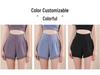 Damesportsshorts med høy midje, hurtigtørkende, to-i-ett - Casual, løstsittende yogabukser