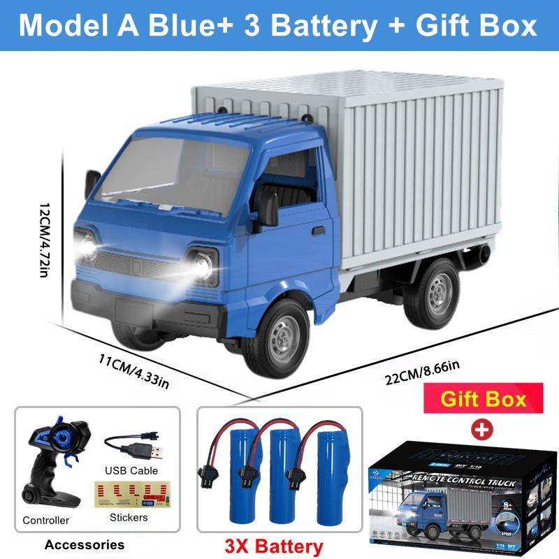 1:16 Remote Control Car Simulation Drift Climbing Rc Truck Led Small Cargo Vehicle Model Electric Toy For Kids Birthday Gifts