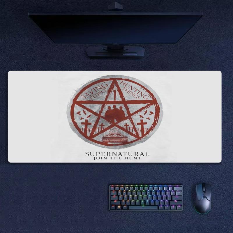 Supernatural Mouse Pad, Large Gaming Desk Mat, Non-slip XXL Mousepad for Laptop & Tablet, Mini PC Playmat with Stitched Edges