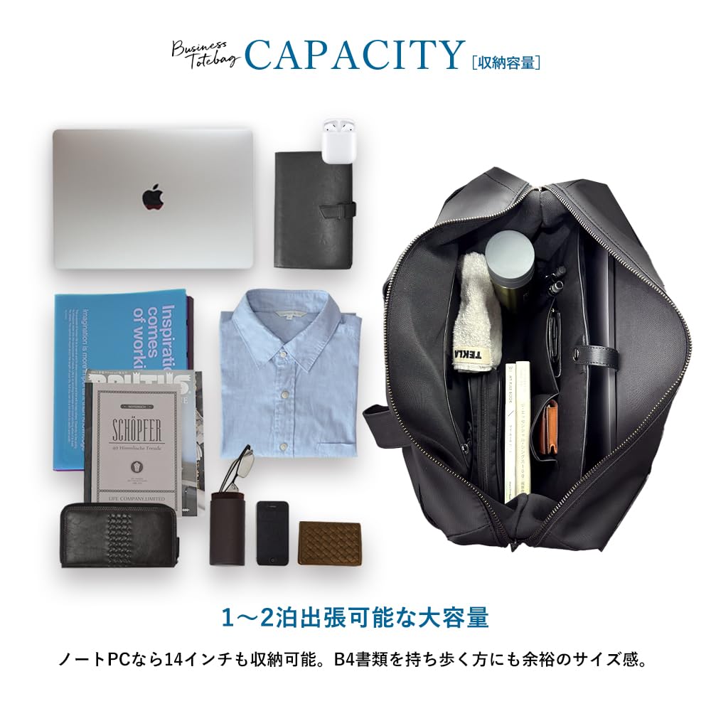 GOLDMEN GA102 Lightweight, Water-Repellent Business Tote Bag, Shoulder Bag, Briefcase, Duffel Bag, A4B4 Capacity, Canvas, Business Tote, Large