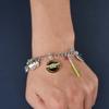 Classic Movie Wars Charm Bracelet with Alien Lightsaber Spaceship Pendant Cosplay Jewelry Gift for Men