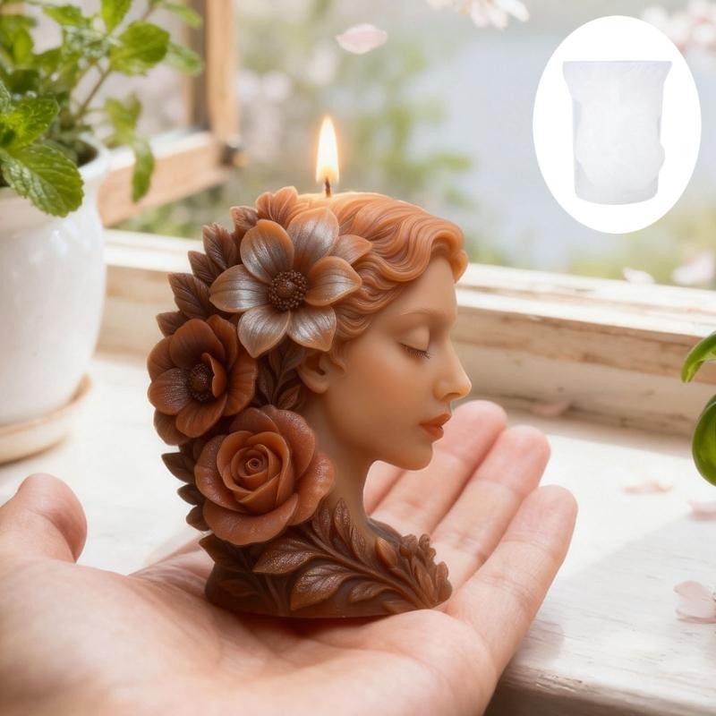 Flower Girl Silicone Candle Mold Multipurpose Silicone Mould for Making Candle Soap Home Decoration Resin Casting