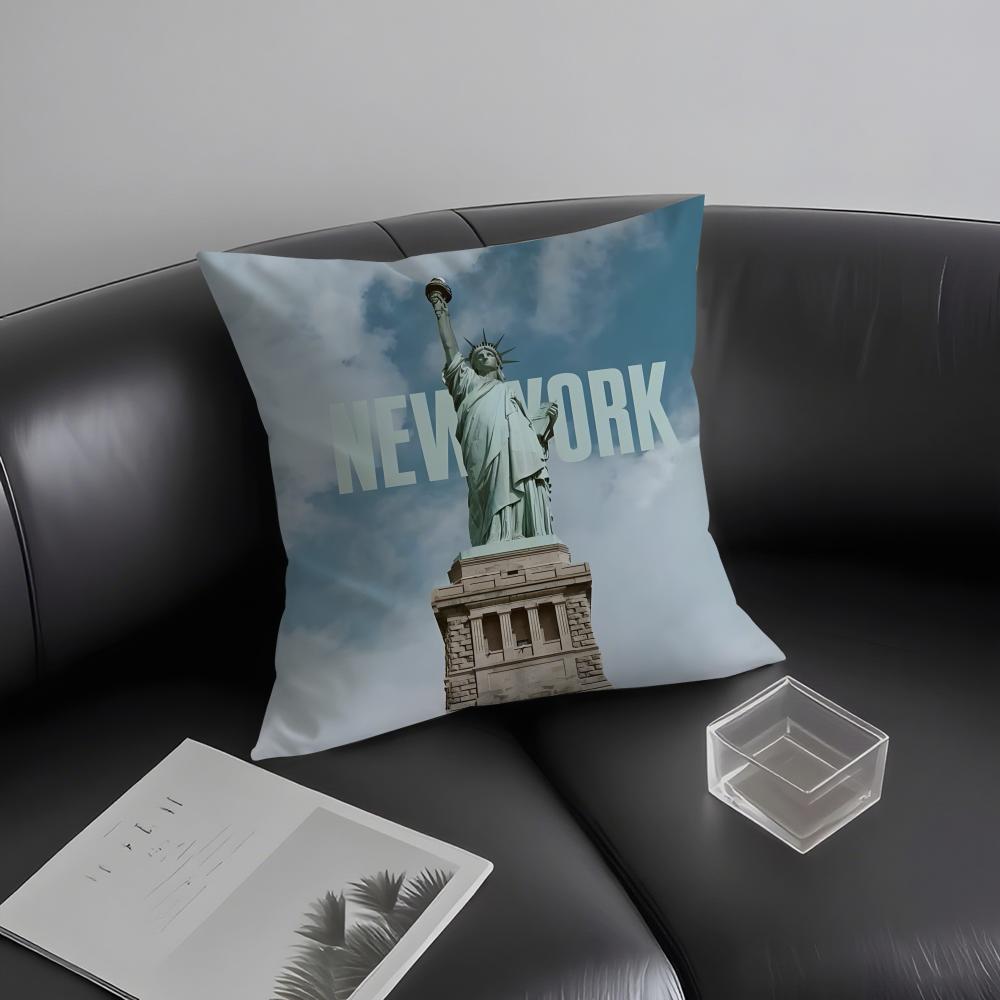 New York City Fashion Cushion Cover Pillowcase Ultra Soft Skin Friendly Fabric Cloud Like Comfort & Concealed Zipper