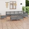 Day and Night - Day and Night Garden Furniture Set 9 Pieces Solid Gray Pine Wood