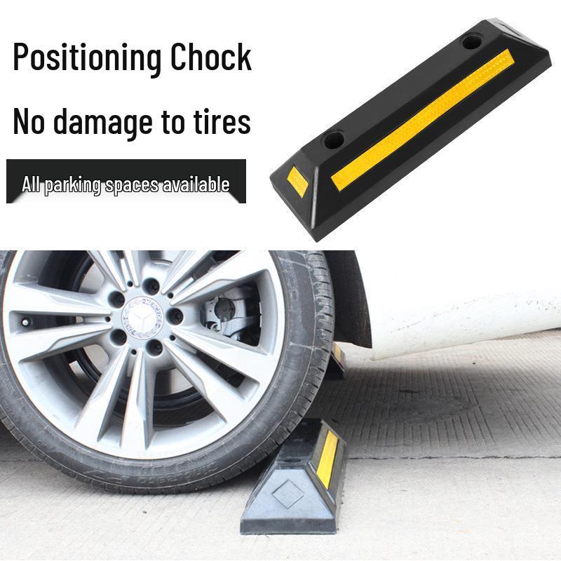 Rubber & Plastic Wheel Stopper: Parking Space, Garage, or Parking Lot Anti-collision Positioner.