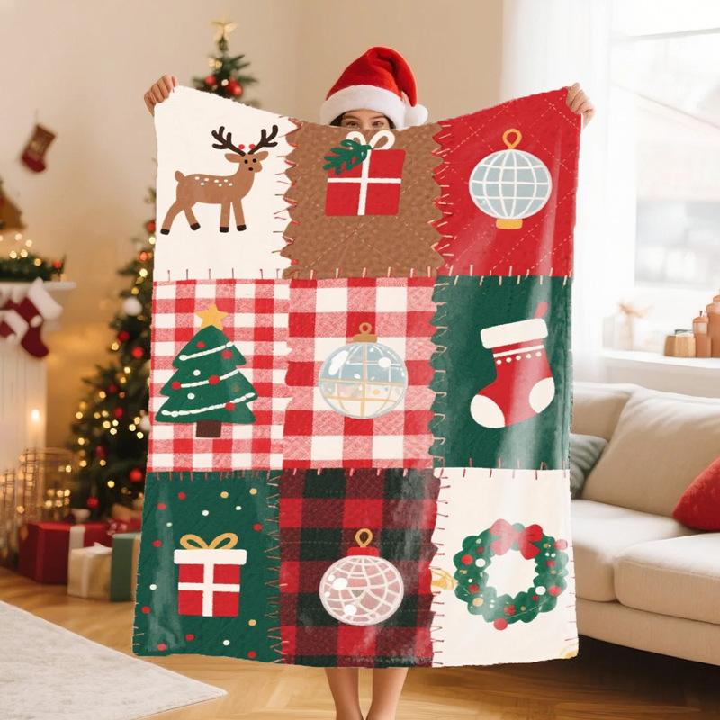 1pc Pink Chirstmas Blanket Snowflake Print Smooth Flannel Blanket for Home Living Room Bedroom Decor New  Christmas Gift