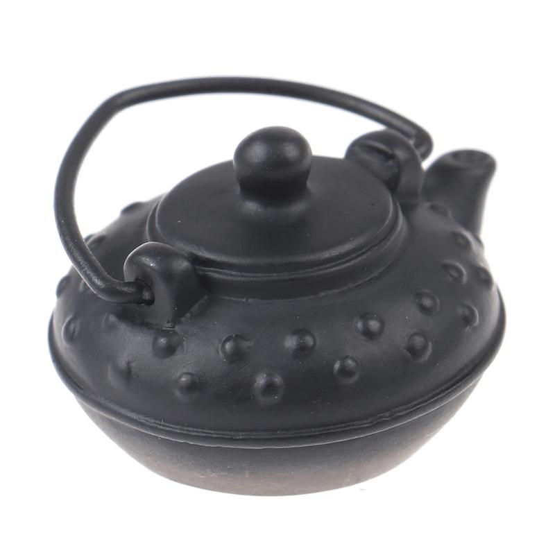 1/12 Miniature Dollhouse Dinnerware Teapot Kettle Simulation Furniture Tea Pot Kitchen Tableware for Doll House Furniture Toys