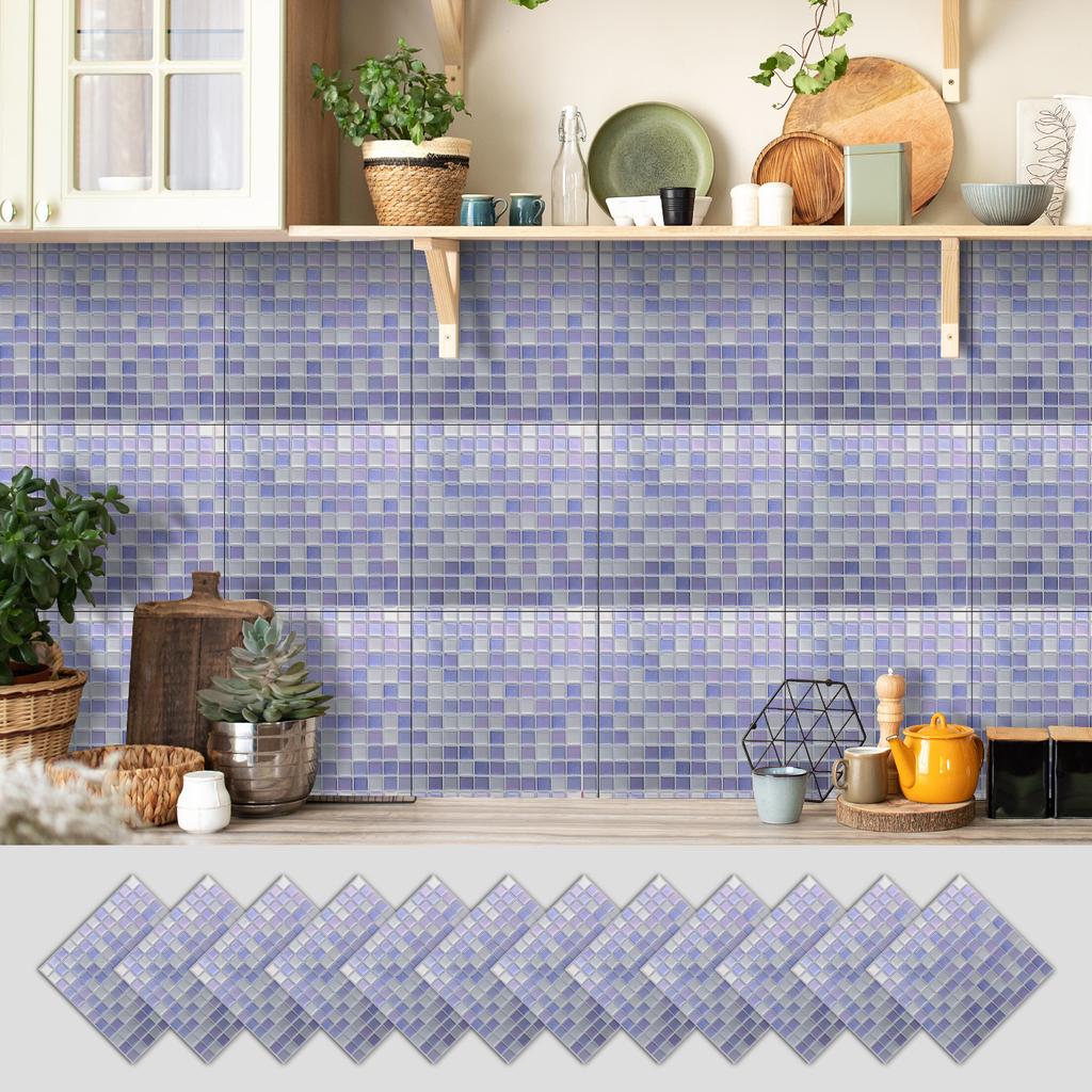 12 Self-adhesive Kitchen Waterproof and Oil-proof Wall Stickers, Bathroom Wall Decoration Renovation, Beautification Strong Wallpaper Stickers
