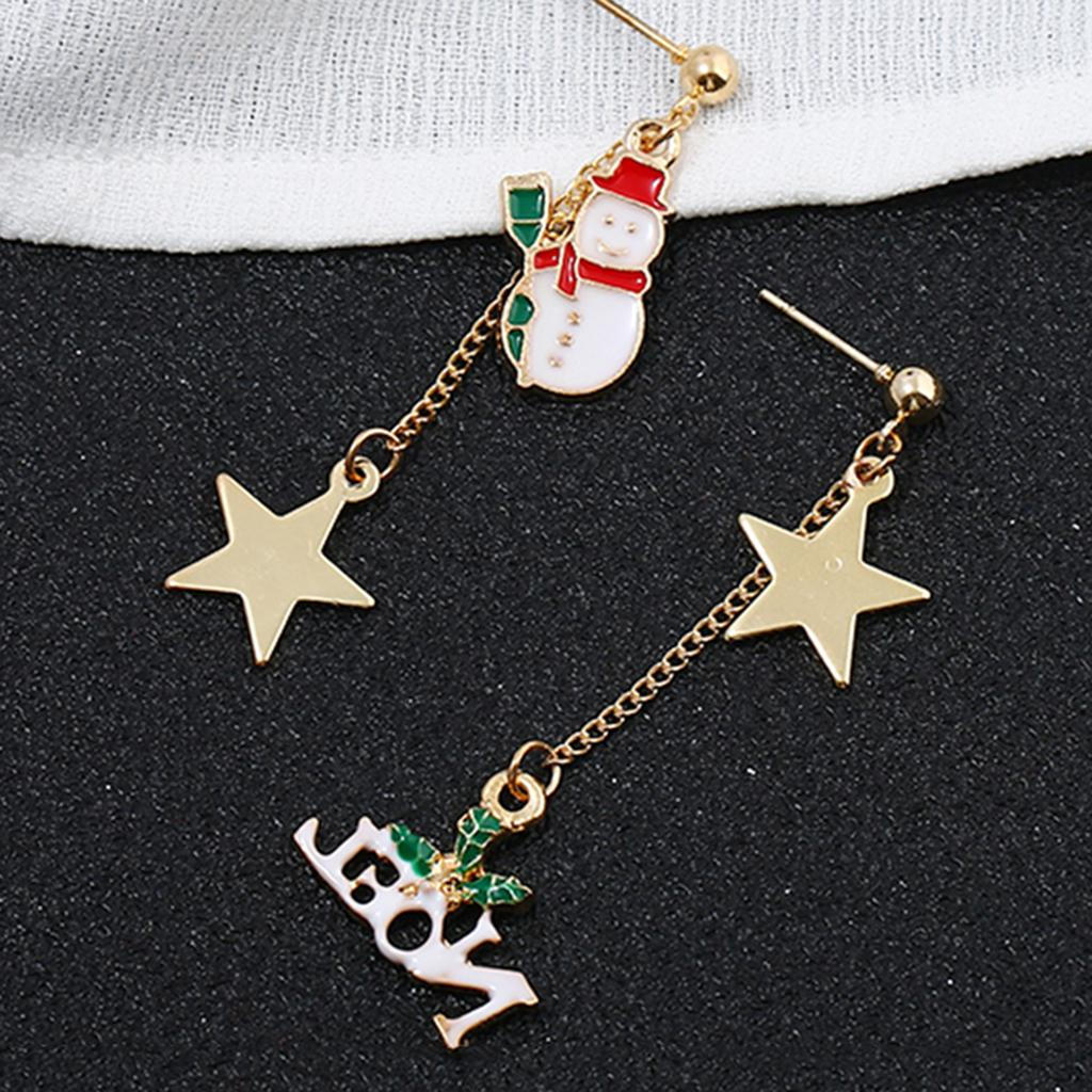 Drop Dangle Lovely Christmas Themed Earrings Festival Holiday Jewelry Decorations Kids Girls Snowman