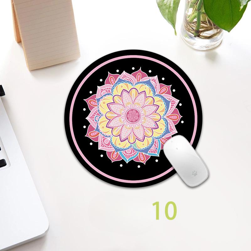 Vintage Bohemian Round Mouse Pad Computer 3D Game Anti Slip Mousepad Mat
