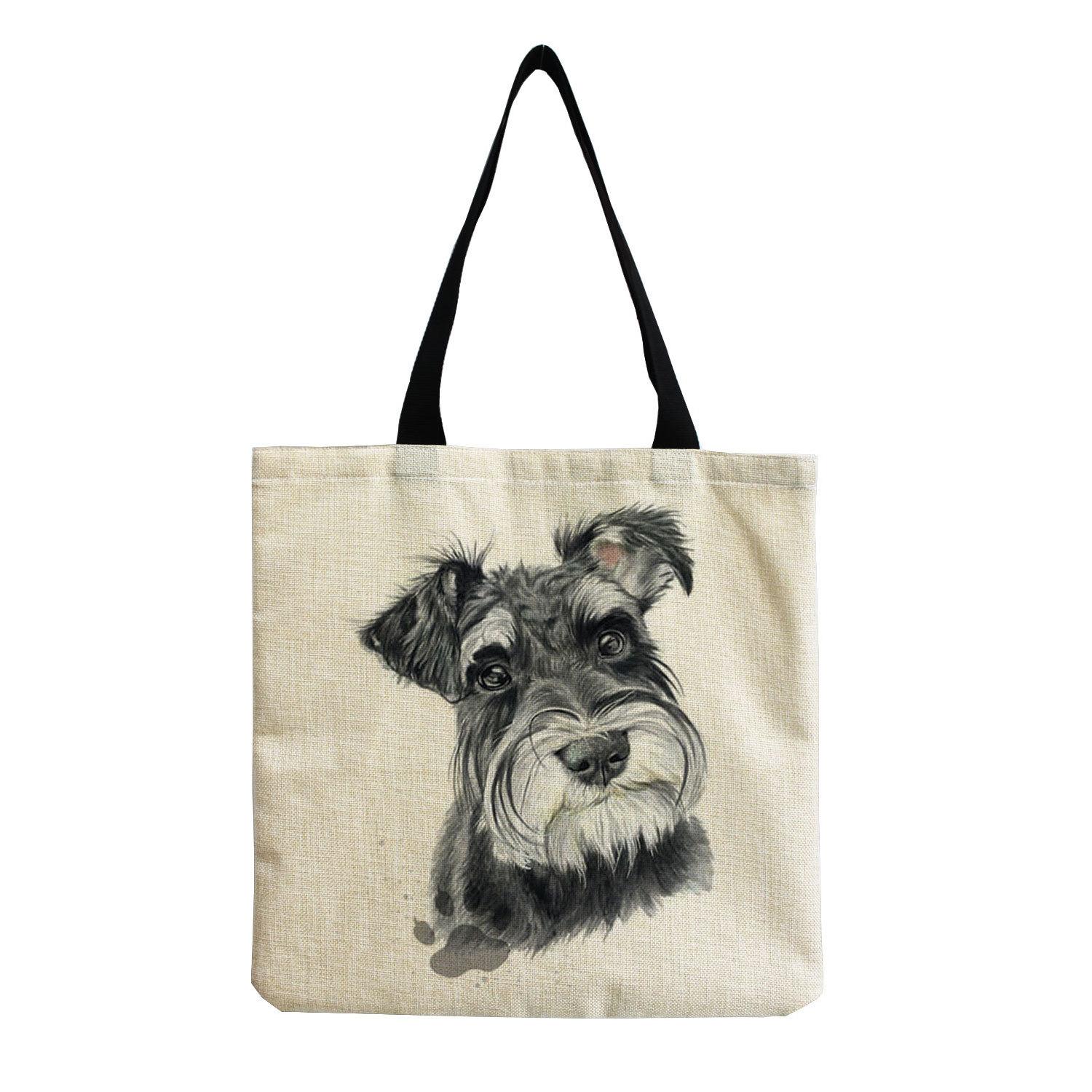 

Women s Vintage Dog Print Linen Tote Bag - Large Capacity Casual Shoulder Shopper for Grocery, Beach & Daily Use KTB 18