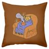 1 Pieces Cute Cat Wrapped In Blanket With Cup On Cushion Polyester pillowcase, sofa decorative cushion cov Headboard Pillow