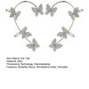 2Pcs Ear Clips Butterfly Decor Rhinestone Earrings Easy to Wear Shiny Non-Piercing Ear Cuffs Daily Wear Party Accessories