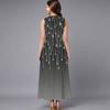 Ladies Oversized Sleeveless Round Neck Dress Vivid Cluster Floral Printed Loose Midi Dress