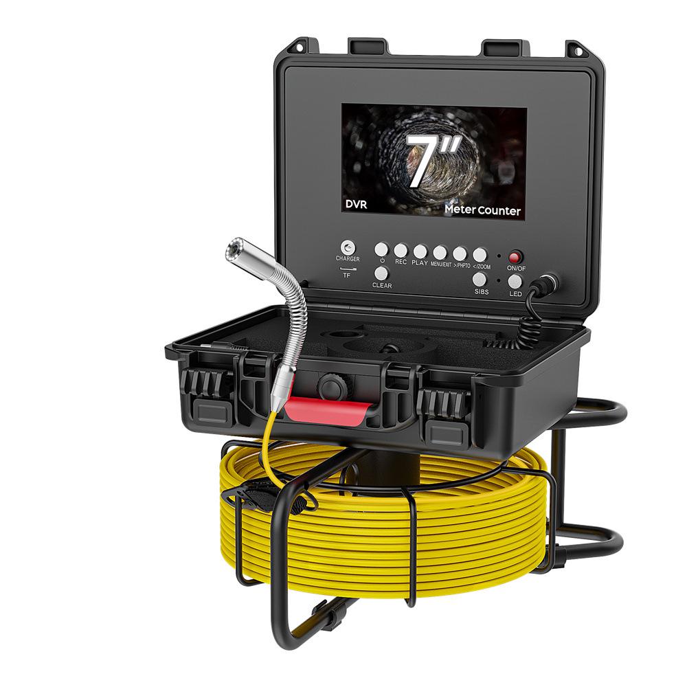 7-inch Screen Self-Leveling Sewer Endoscope with Meter Counter & 512Hz Transmitter for Pipe Inspection