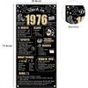 50th Birthday Decorations Back In 1976 Door Banner for Men Women, Black Gold Happy 50 Birthday Door Cover Party Supplies, Fifty Year Old Bday