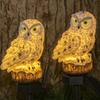 Dazzle Bright 2 Pack Owl Figure Solar LED Lights, Resin Garden Waterproof Decorations with Stake for Outdoor Yard Pathway Outside Patio Lawn Decor to