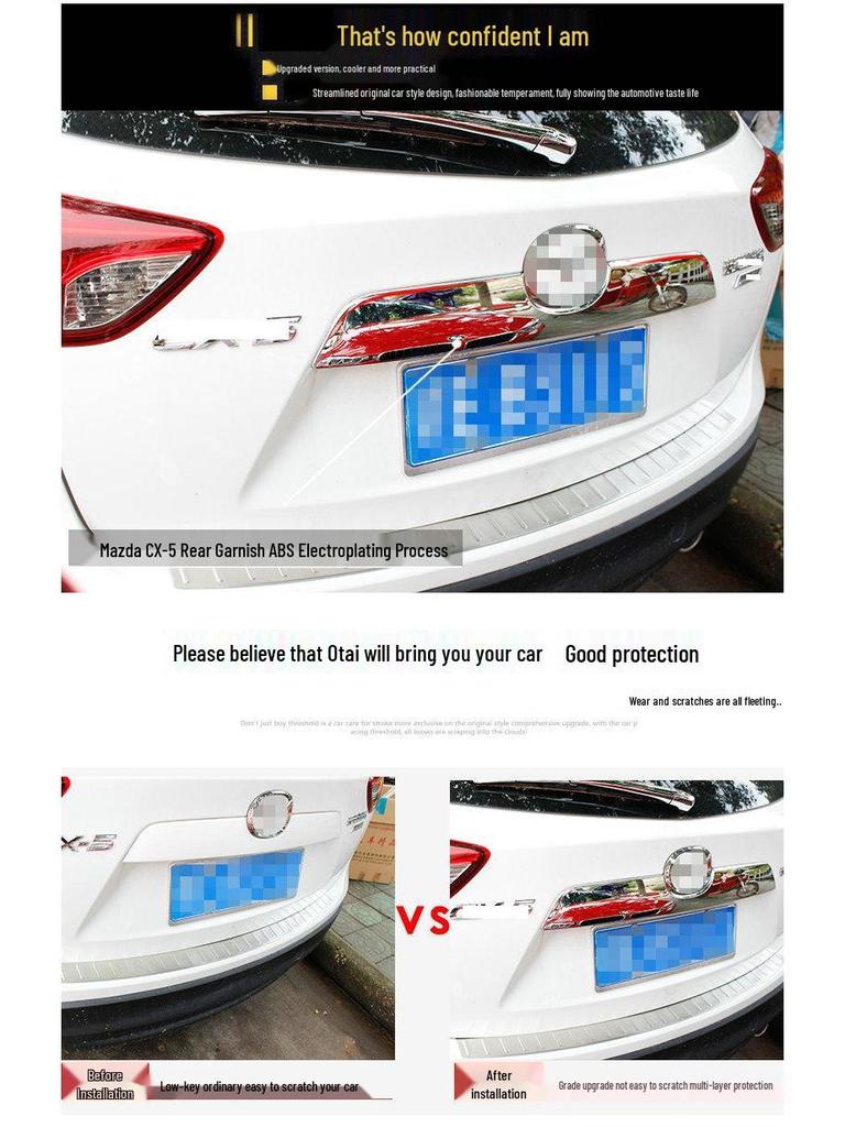 Mazda CX-5 Custom Trim: Front & Rear Grille Bright Strips