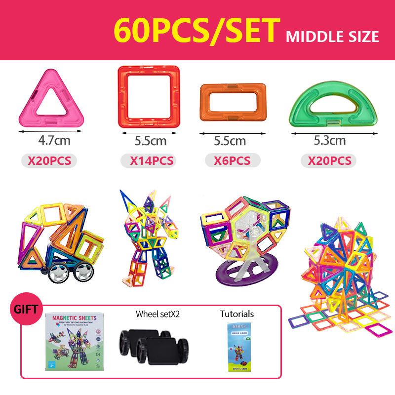 Stained Glass Magnetic Tile Building Blocks - Children's Educational Toy Set for Creative Play