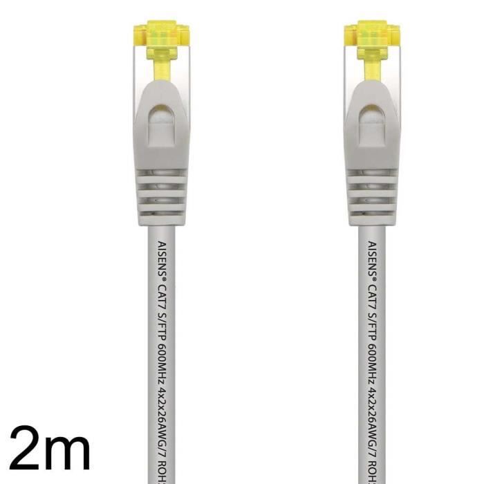 Câble Ethernet RJ45 - OCIODUAL - Aisens - 2m - Cat.7 - 600Mhz - LSZH SFTP PIMF