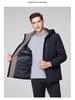 Men's Hooded Winter White Duck Down Jacket - Warm Middle-aged Business Outerwear