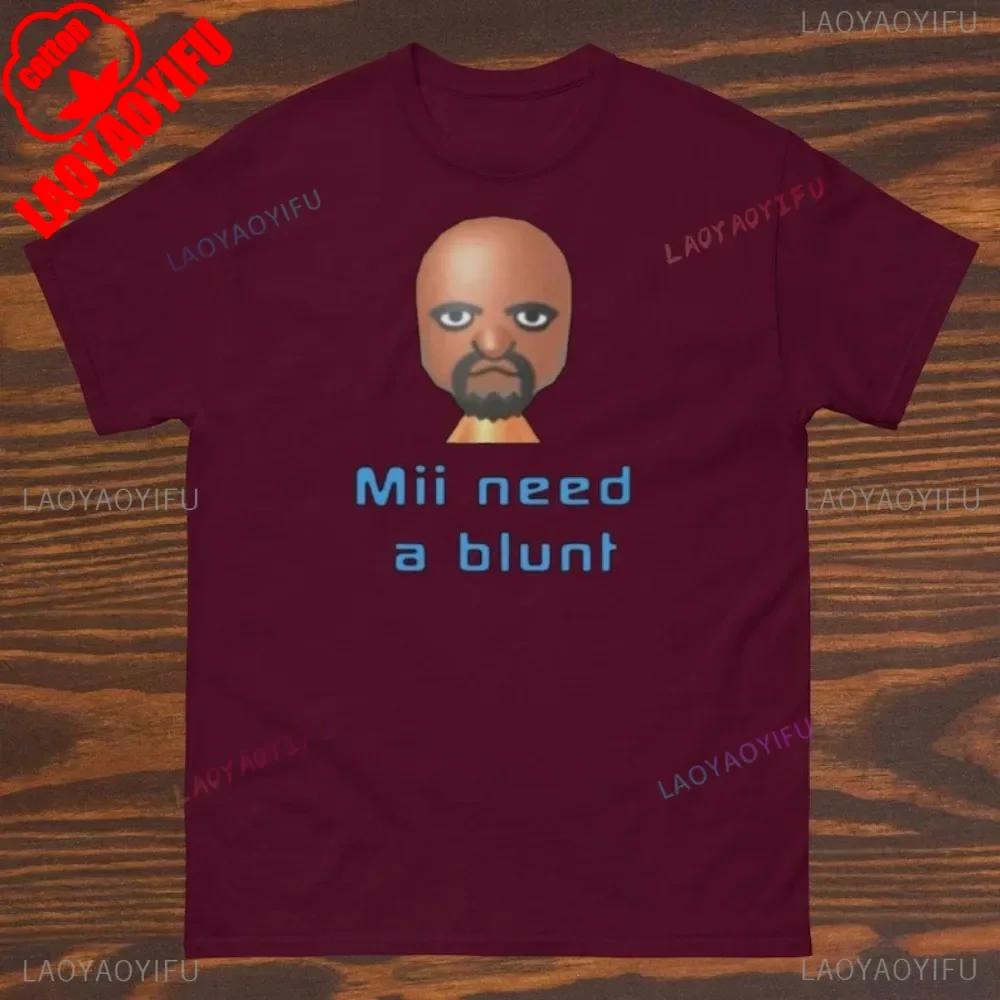 Mii Necesita una Camiseta Retro Blunt Inapropiada Camisetas Meme Dank Ropa de Meme Divertida Cuello Redondo Manga Corta Estilo Simple