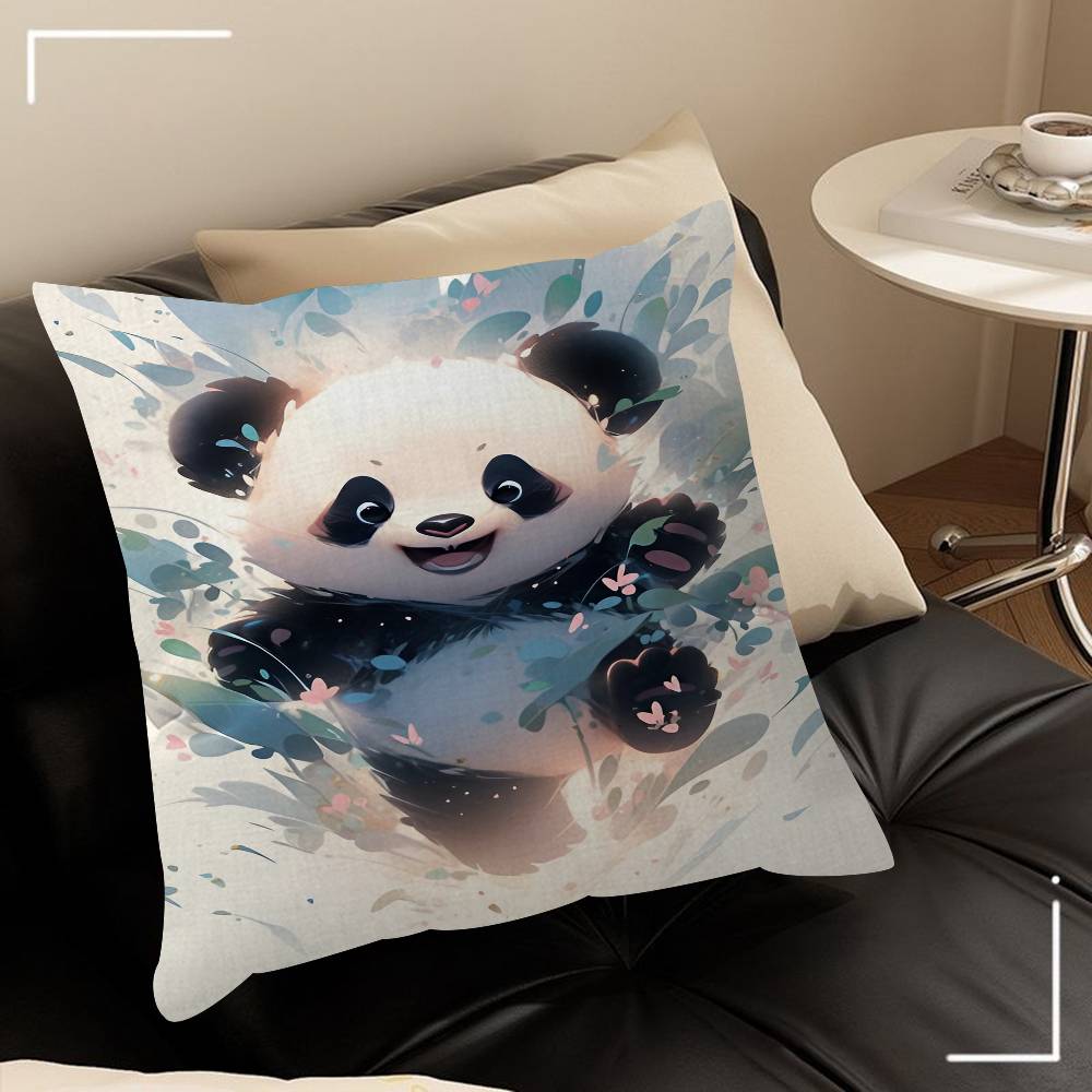 Cute Cartoon Panda Office Cushion Pillowcase Car Cushion Cover45X45CM Lumbar Pillowcase Sofa Pillowcover