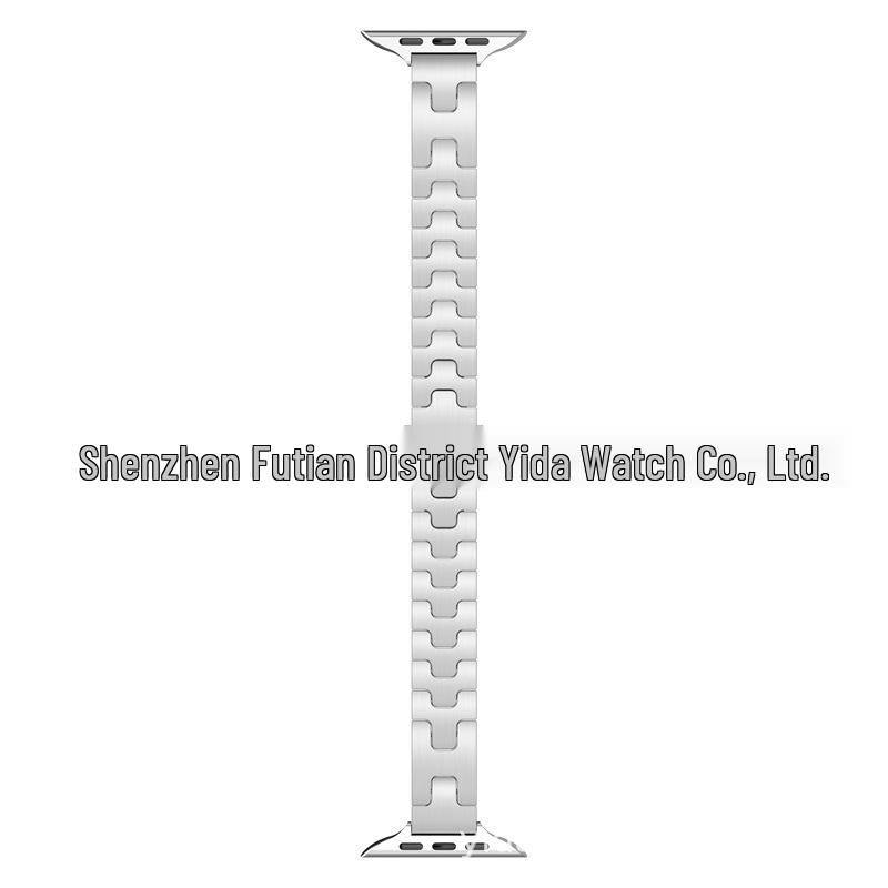 

Hermes Women s H-Shaped Stainless Steel Band for Apple Watch 10/9 Ultra 2 42mm серебряный