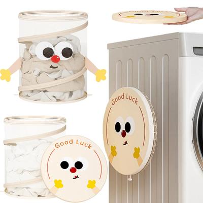 Hushålls Högvärdig Stor Kapacitet Rund Hinktyp Smutsig Klädkorg Dagliga Nödvändigheter och Diverse Förvaringskorg