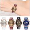 Geneva Watch With Colorful Dial And Leather Strap Casual Style Quartz Wristwatch For Men And Women 28003 Bamboo Strap)