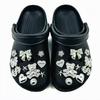 22PCS Summer Fashion Shoe Charms Set Accessories for Clogs Shoe Buckle Silver Diamond Bear Butterfly Rivet DIY Shoes Decorations