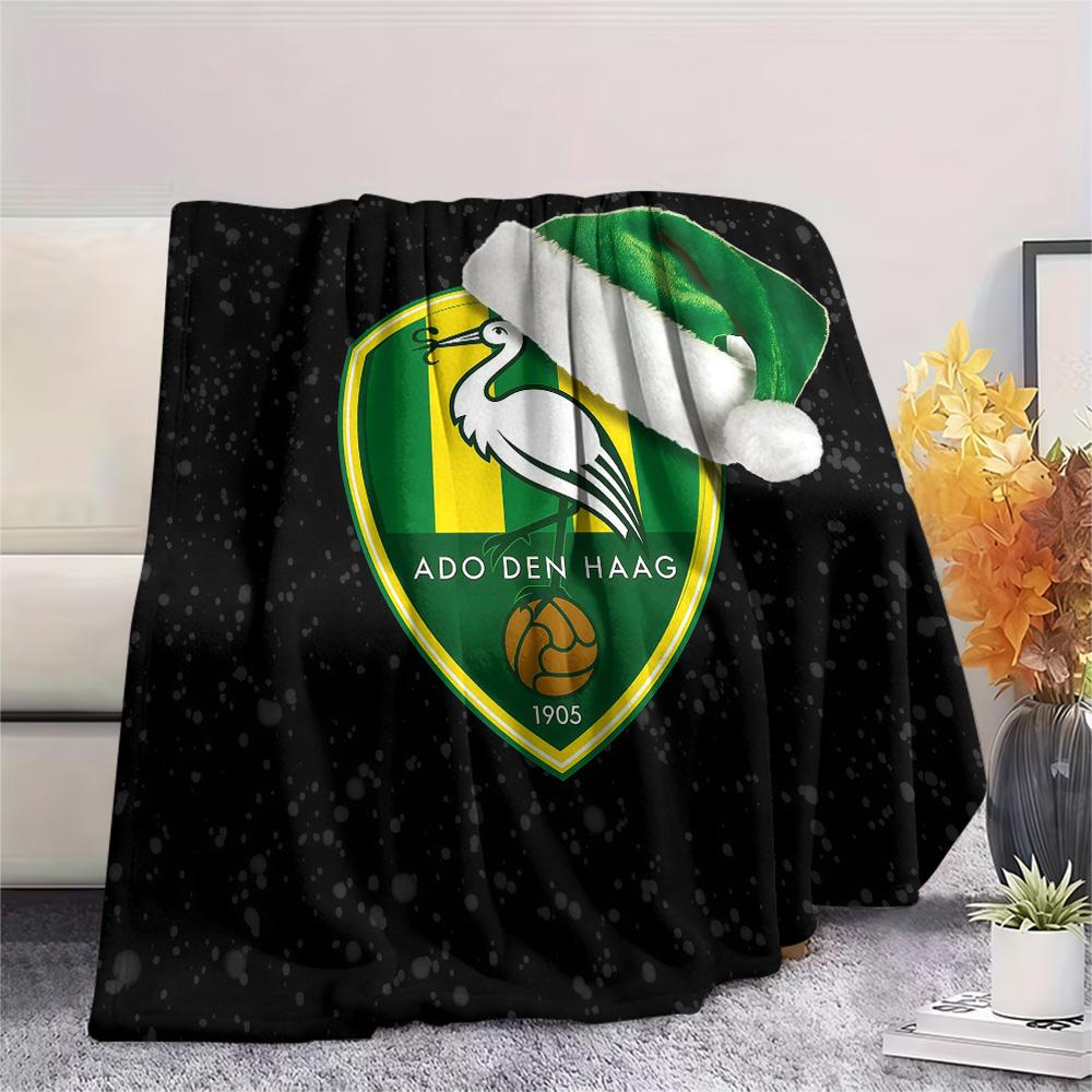 ADO Den Haag Flannel Blanket, High Quality Comfortable for All Seasons, Home Decor, Warmth and Comfort