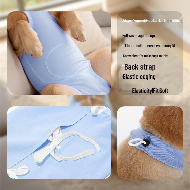 New Style Dog Sterilization Suit: Breathable, Anti-Licking, High-Elastic Recovery Suit with Simple Tie-Up Design